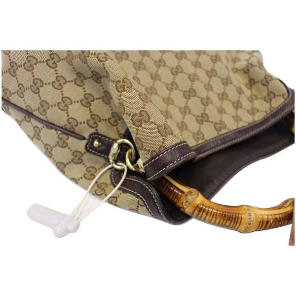 GUCCI GG Canvas Peggy Medium Bamboo Top Handle Bag Brown-US