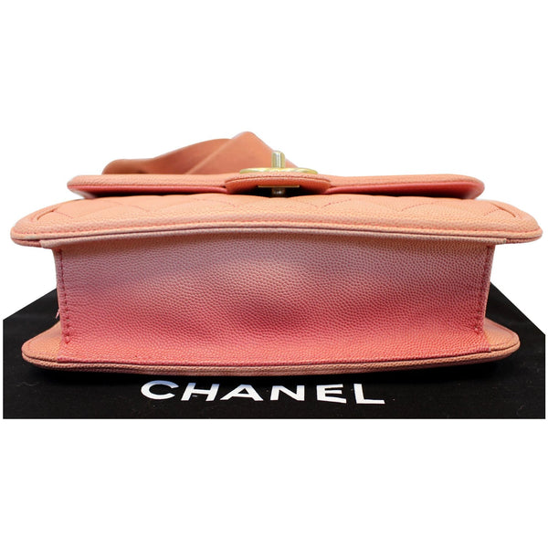 Chanel Sunset On The Sea Caviar Leather Small Flap bottom view