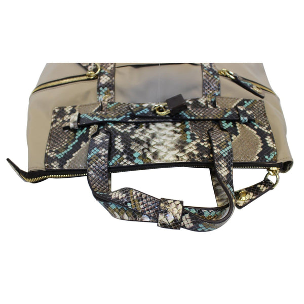 Henri Bendel Jetsetter Snake Convertible Backpack Brown