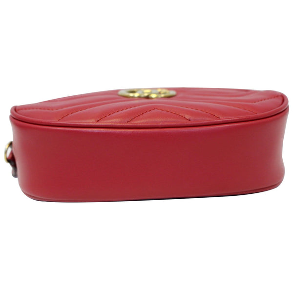 GUCCI GG Marmont Matelasse Leather Belt Bag 476434 Red