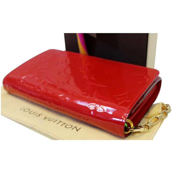 LOUIS VUITTON Sarah Vernis Leather Chain Wallet Red-US