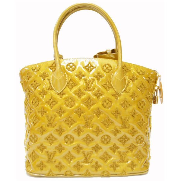 LOUIS VUITTON Monogram - Lockit lambskin Satchel Bag Mustard yellow