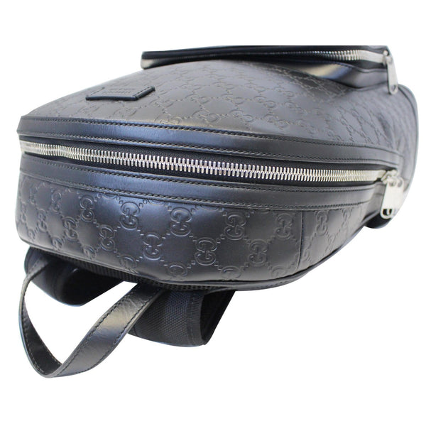 GUCCI GG Signature Leather Backpack Bag Black 406370