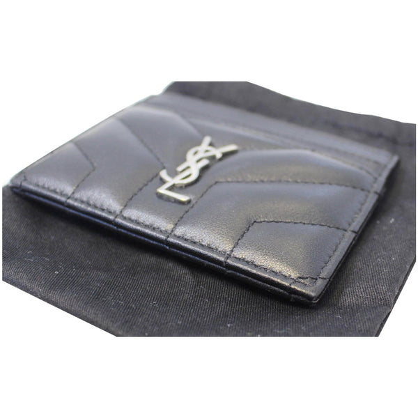YVES SAINT LAURENT Loulou Matelasse Card Case Holder Black