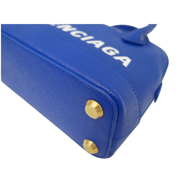 BALENCIAGA Ville Top Handle XXS Grained Leather Crossbody Bag Blue