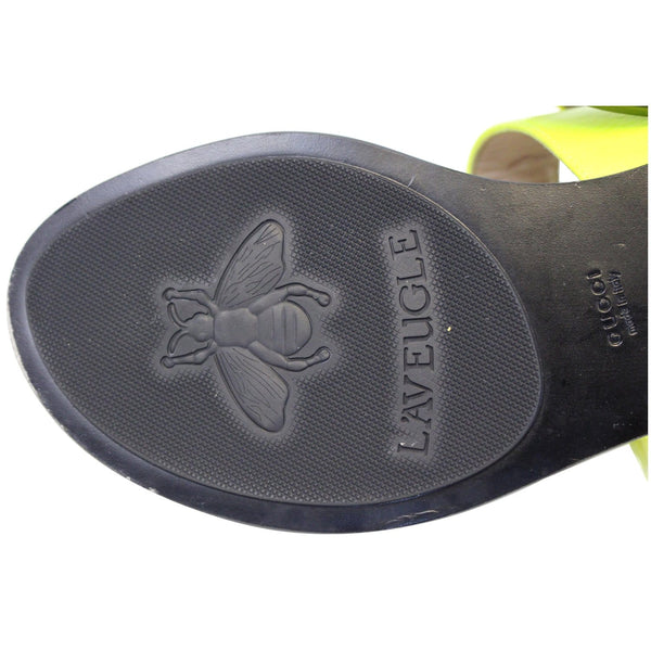 GUCCI GG Marmont Leather Thong Sandal Green 7-US