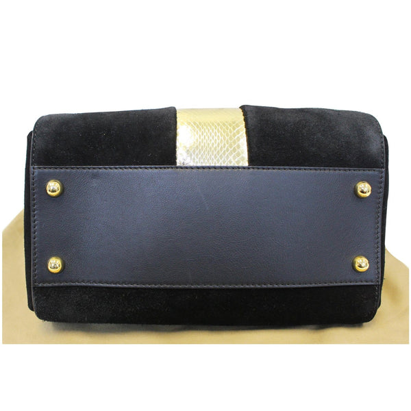 Burberry Tote Bag Leather Suede Snakeskin - Full Bottom