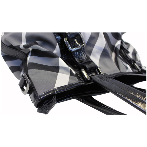Burberry Lowry Tote Bag Beat Check Nylon - side view