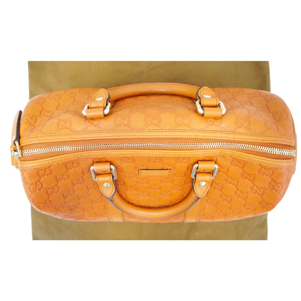 GUCCI Medium Joy Guccissima Leather Boston Bag Orange 265697