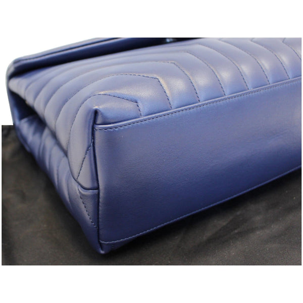 YVES SAINT LAURENT Matelasse Loulou Monogram Calfskin Shoulder Bag Blue