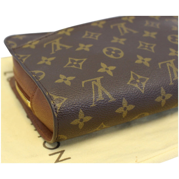 LOUIS VUITTON Orsay Monogram Canvas Clutch Bag Brown