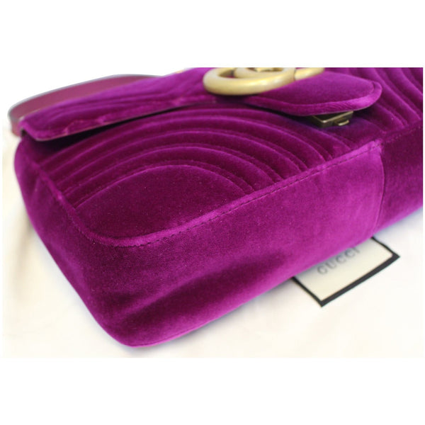 GUCCI GG Marmont Velvet Medium Shoulder Bag Purple 443496