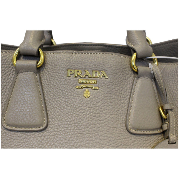 PRADA Pebbled Leather Large Tote Bag Grey-US