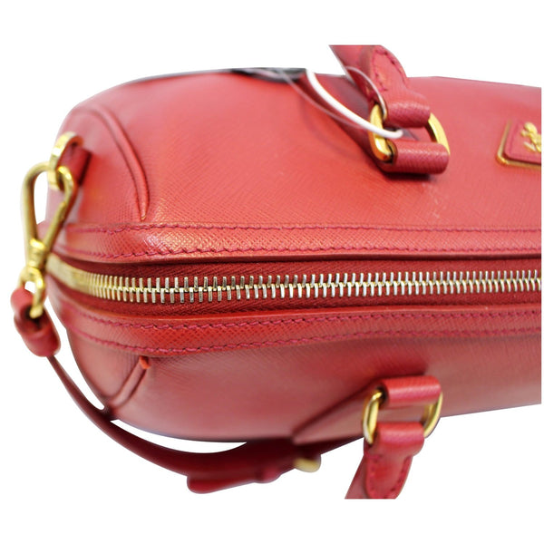 PRADA Lux Saffiano Leather Boston Handbag Red-US