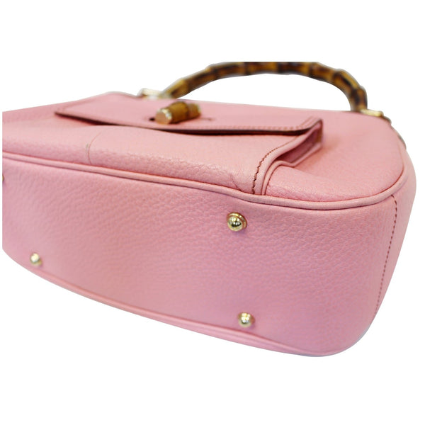 Gucci Bag Calfskin Bamboo Top Handle Pink - leather