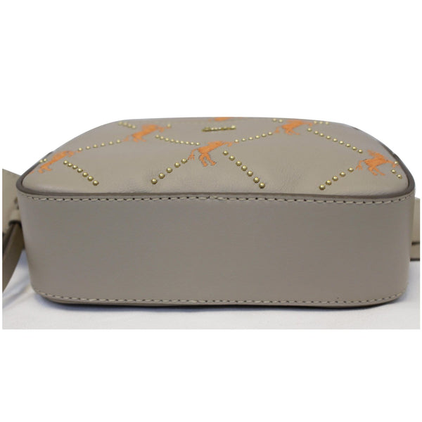 Chloe Embroidered Little Horses Leather Belt Bum Bag Grey back view