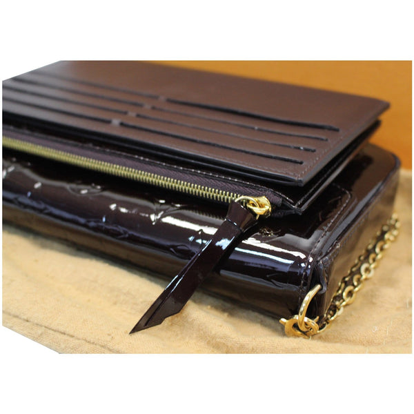 LOUIS VUITTON Felicie Pochette Vernis Crossbody Bag Amarante