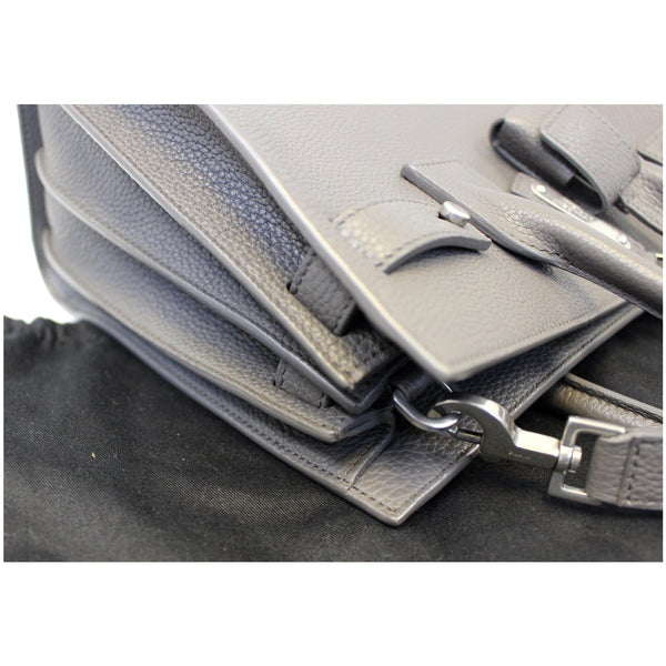 YVES SAINT LAURENT Sac de Jour Small Grained Leather Shoulder Bag Grey-US