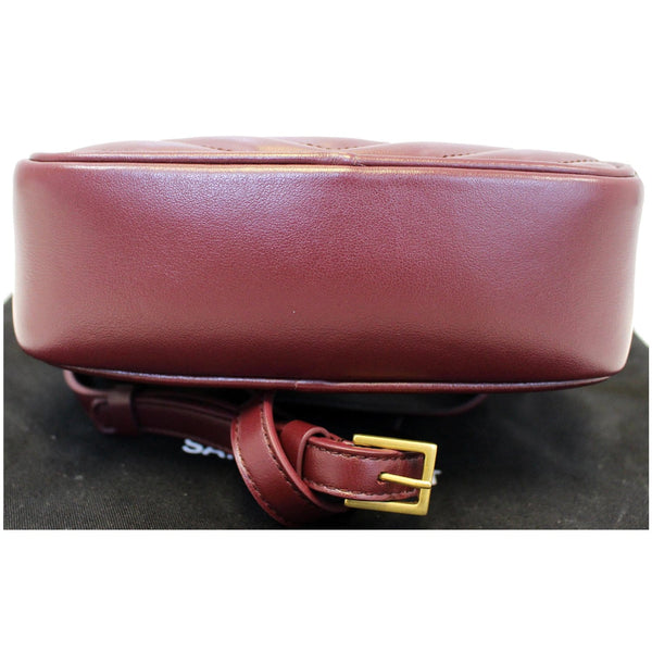 YVES SAINT LAURENT Chevron Lou Leather Belt Bag Burgundy