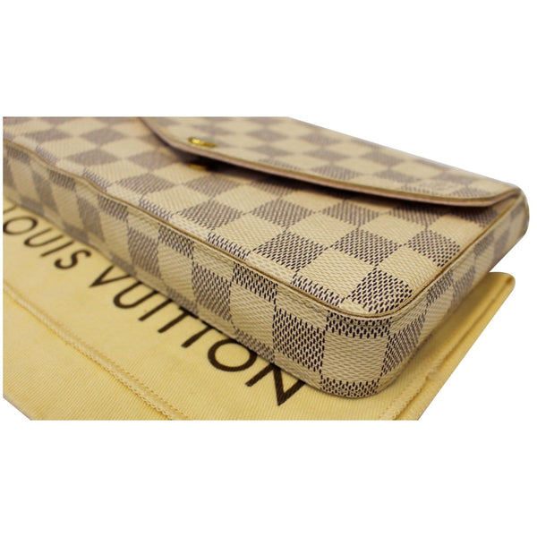 LOUIS VUITTON Pochette Felicie Damier Azur Crossbody Bag White