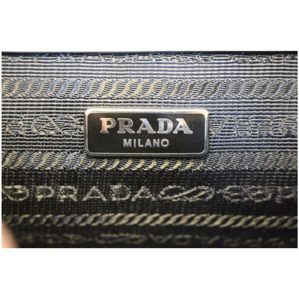 Prada Saffiano Leather Shoulder Bag in Blue - logo on