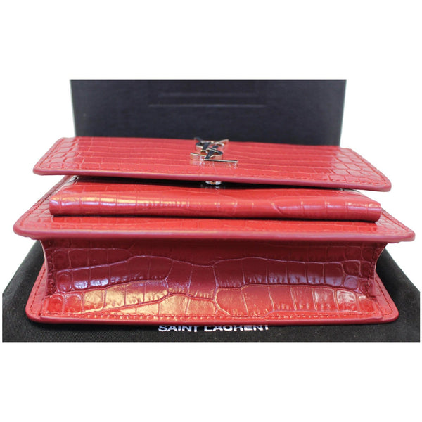 Yves Saint Laurent Sunset Crocodile Leather Wallet - front view