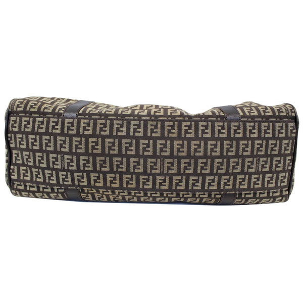 Fendi Shoulder Bag Zucchino Canvas Brown - bottom view