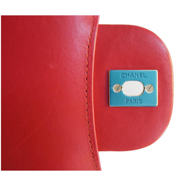 Chanel Jumbo Classic Single Flap Bag Leather Red open view