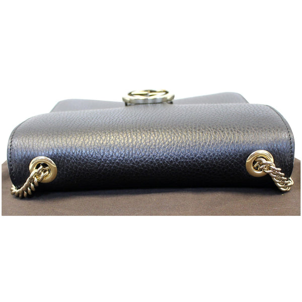 Gucci Crossbody Bag Interlocking GG Leather Black - bottom view