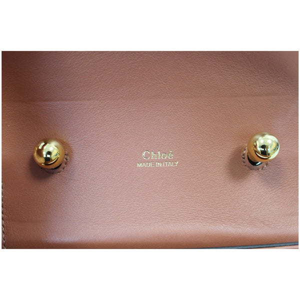 Chloe Aby Lock Small Embossed, Calfskin Leather Chain Bag logo view