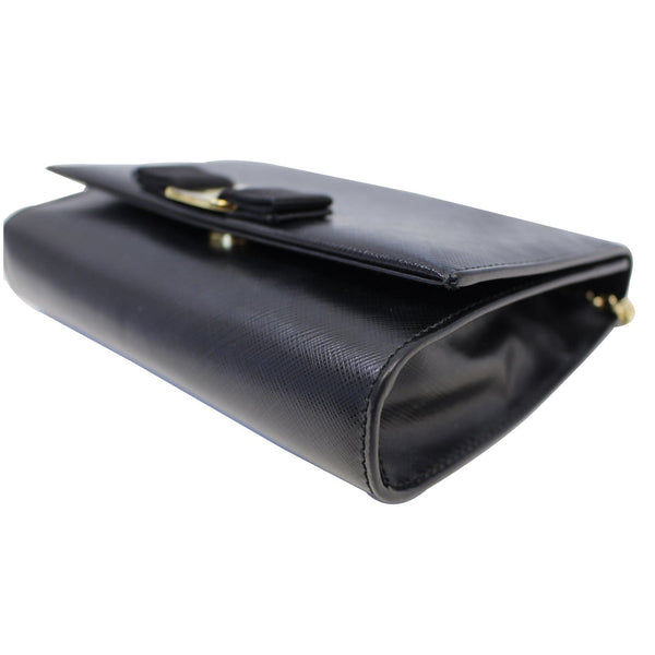 Salvatore Ferragamo Miss Vara Bow Saffiano Bag - black leather