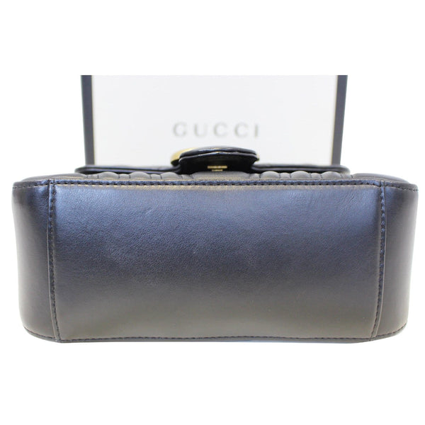 GUCCI GG Marmont Mini Leather Top Handle Bag Black 547260