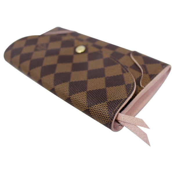 LOUIS VUITTON Caissa Damier Ebene Wallet Rose Ballerine-US