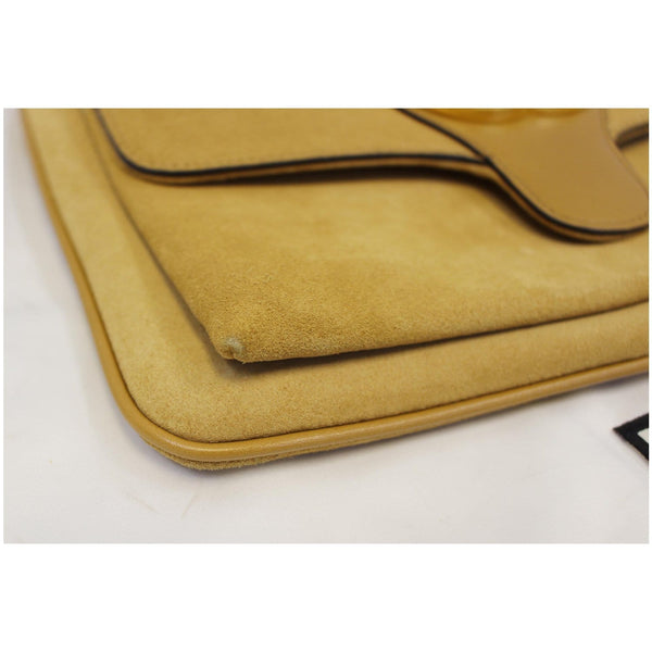 GUCCI Arli Medium Suede Leather Shoulder Crossbody Bag Mustard Yellow