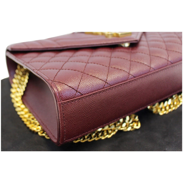 YVES SAINT LAURENT Envelope Medium Chain Shoulder Bag Burgundy