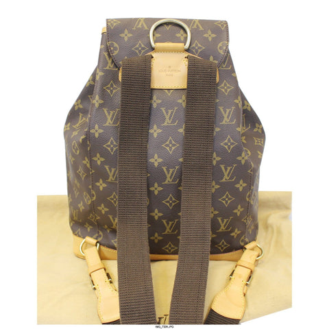LOUIS VUITTON Montsouris GM Monogram Canvas Backpack Bag Brown-US