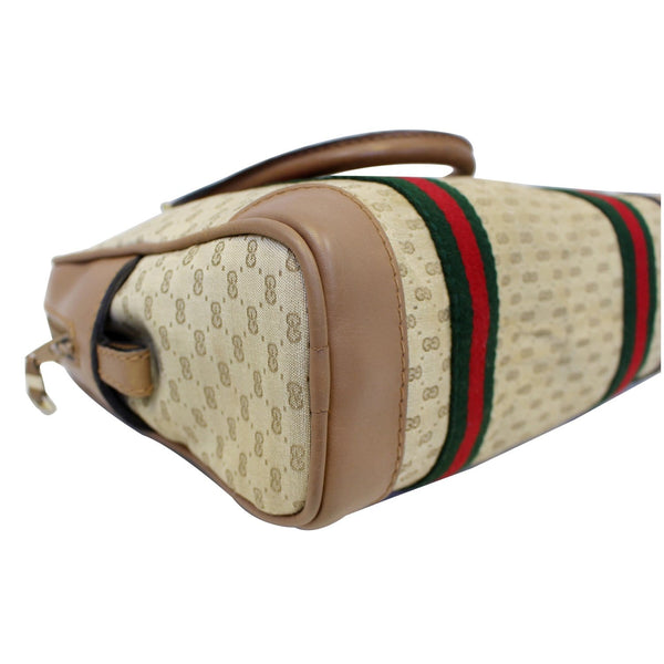 GUCCI Boston Doctor GG Canvas Satchel Handbag Brown