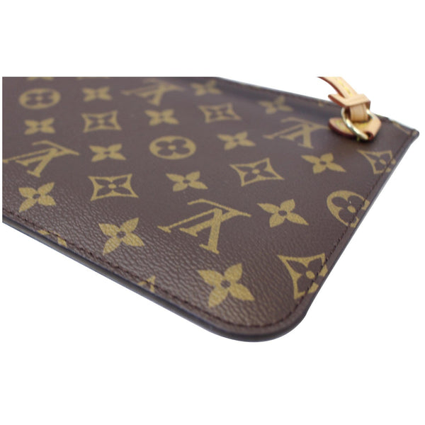 LOUIS VUITTON Pochette Wristlet Pouch Monogram Canvas Neverfull MM Brown
