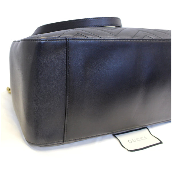 GUCCI GG Marmont Metelasse Medium Quilted Leather Shoulder Bag 453569 Black-US