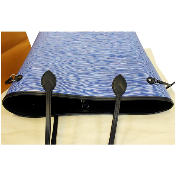 Louis Vuitton Neverfull MM Epi Leather Denim Blue Tote Bag w/Pouch