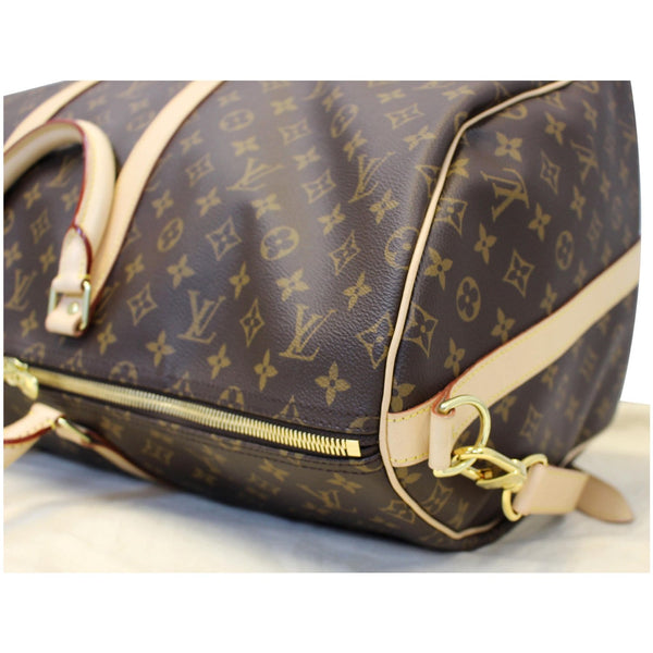 LOUIS VUITTON Keepall 55 Bandouliere Monogram Canvas Travel Bag Brown