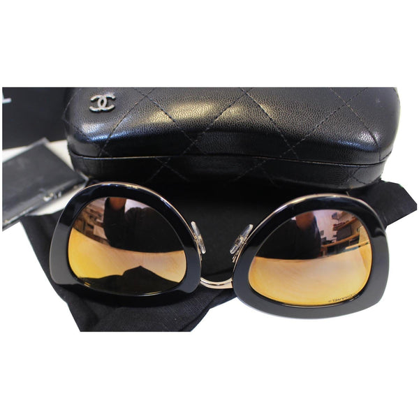 CHANEL Cat Eye Sunglasses Black Gold-US