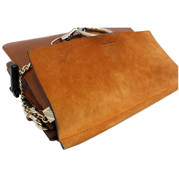 CHLOE Faye Medium Leather Shoulder Bag Brown-US