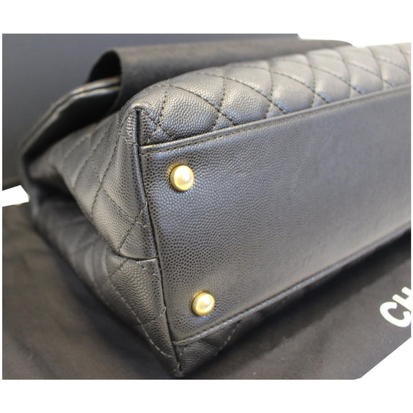 CHANEL Medium Coco Handle Caviar Leather Shoulder Bag Black