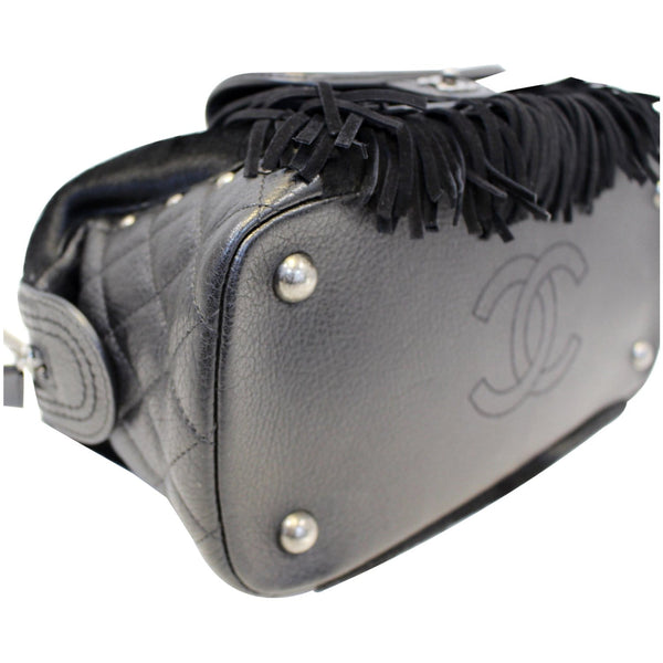 CHANEL Paris Dallas Pony Hair Leather Fringe Bowling Bag Black-US