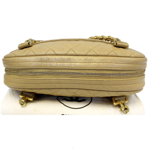 CHANEL Beige Lambskin Leather Camera Shoulder Bag-US