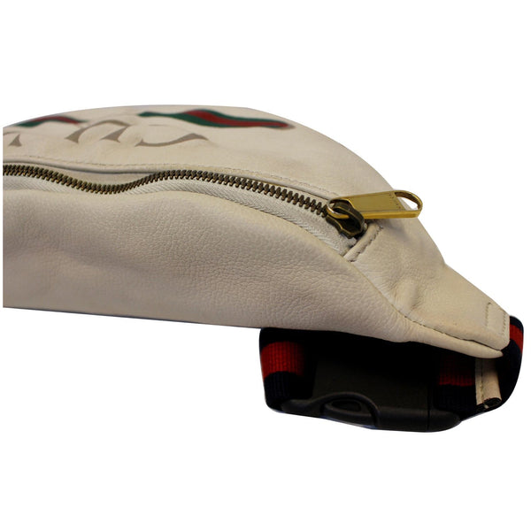 GUCCI Print Leather Medium Belt Waist Bum Bag White 530412