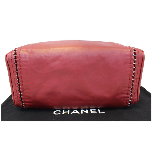 CHANEL Smooth Calfskin Petit Luxe Ligne Bowler Satchel Bag Red-US