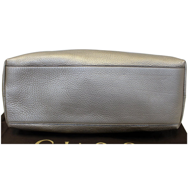 GUCCI Soho Pebbled Leather Chain Shoulder Bag 308982 Silver-US