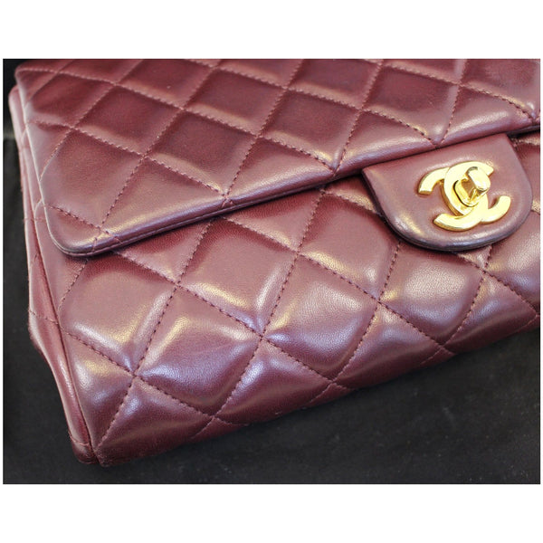 Chanel Flap Bag Clutch With Chain Quilted Lambskin corner view